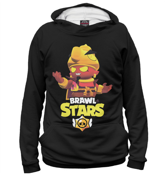Мужское худи с изображением Brawl Stars ДЖИН цвета Белый