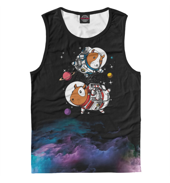 Мужская майка с изображением Space Guinea Pigs Astronaut цвета Белый