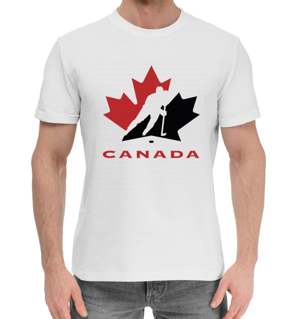 Мужская хлопковая футболка с изображением Канада цвета Белый