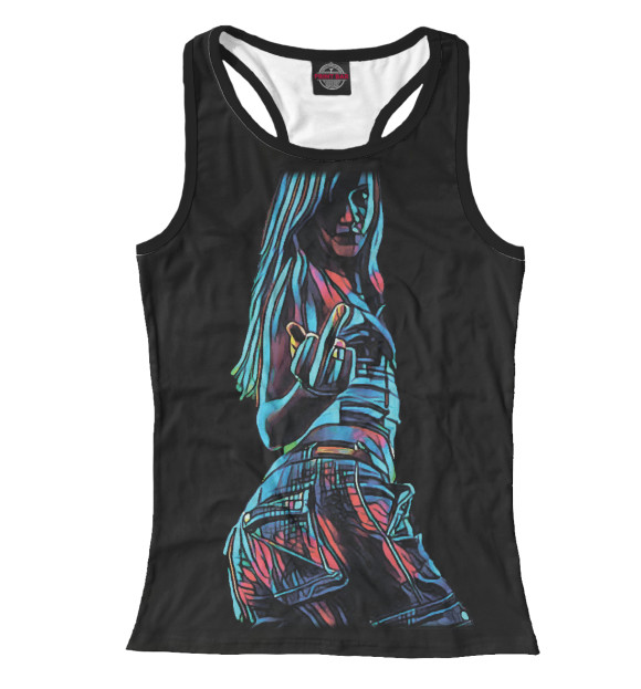 Женская майка-борцовка с изображением Bad Girl цвета Белый