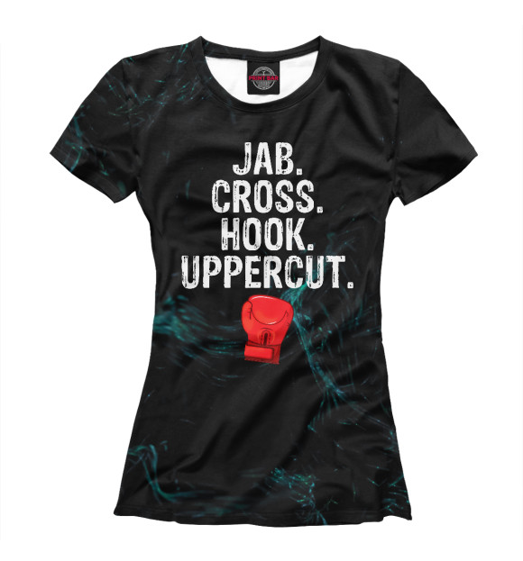 Женская футболка с изображением Boxer Boxing Jab Cross Hook цвета Белый