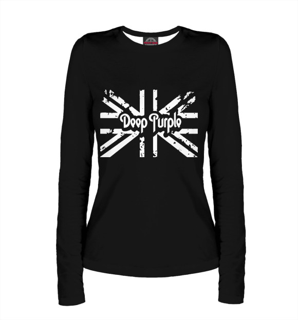Женский лонгслив с изображением Deep Purple цвета Белый