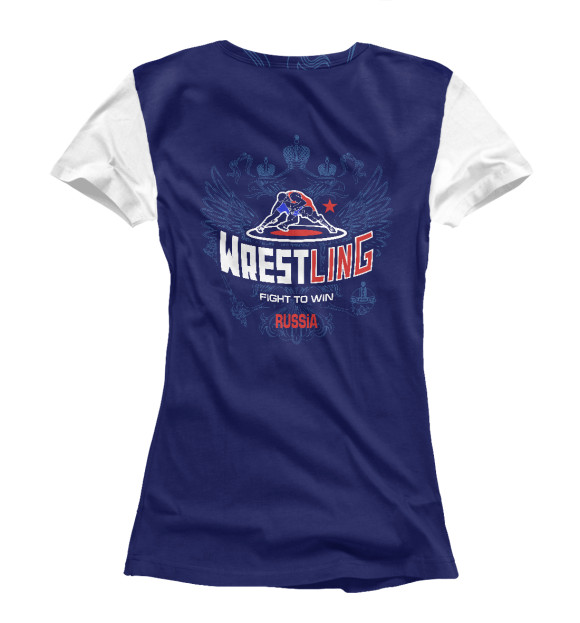 Женская футболка с изображением Вольная борьба ( wrestling ) цвета Белый
