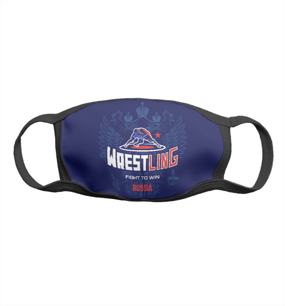 Маска тканевая с изображением Вольная борьба ( wrestling ) цвета Белый