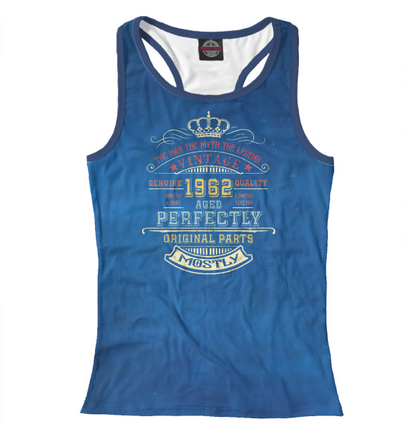 Женская майка-борцовка с изображением Legend Vintage 1962 цвета Белый