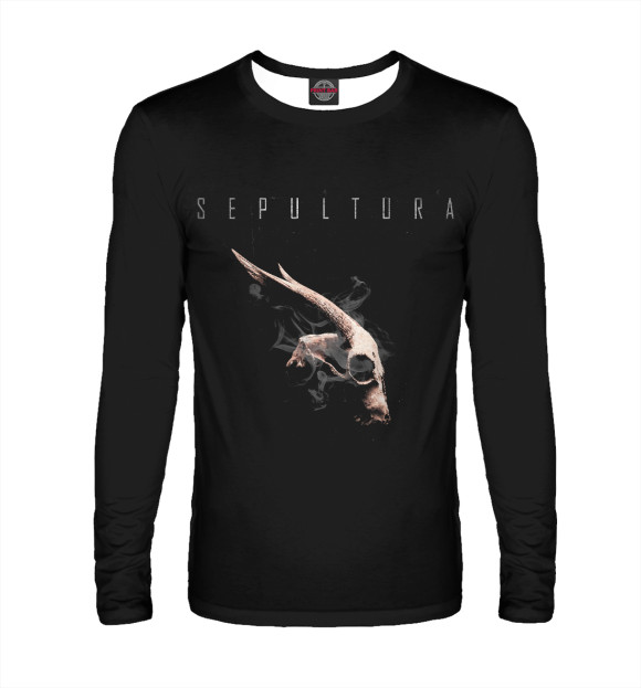 Мужской лонгслив с изображением Sepultura цвета Белый