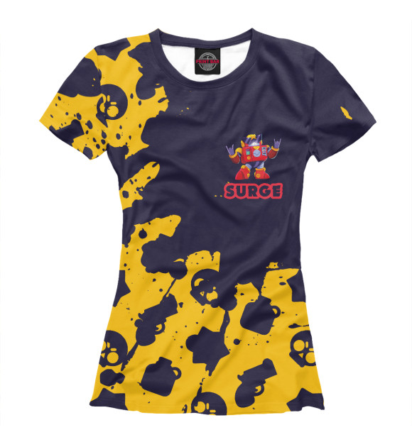 Футболка для девочек с изображением Brawl Stars Surge (Бравл Старс) цвета Белый