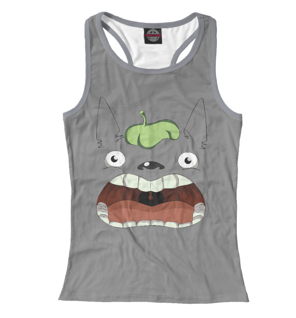 Женская майка-борцовка с изображением Тоторо цвета Белый