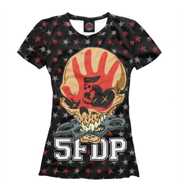 Женская футболка с изображением Five Finger Death Punch цвета Белый