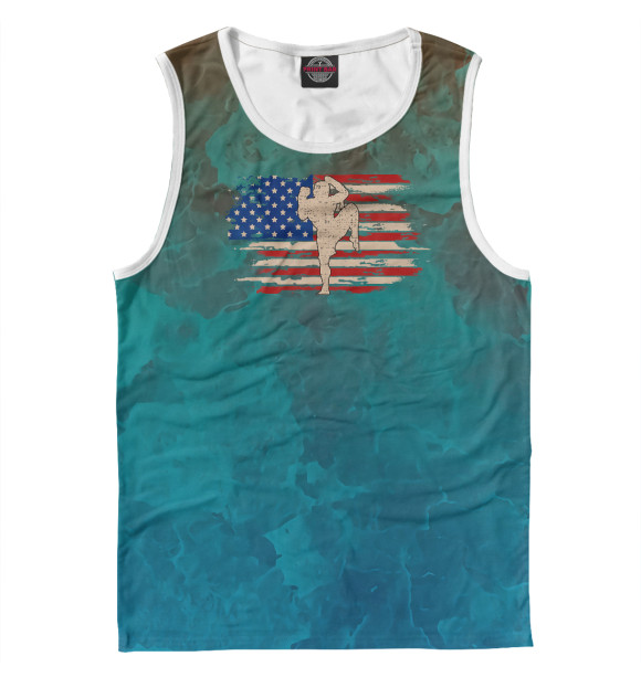 Майка для мальчика с изображением Vintage Muay Thai American цвета Белый