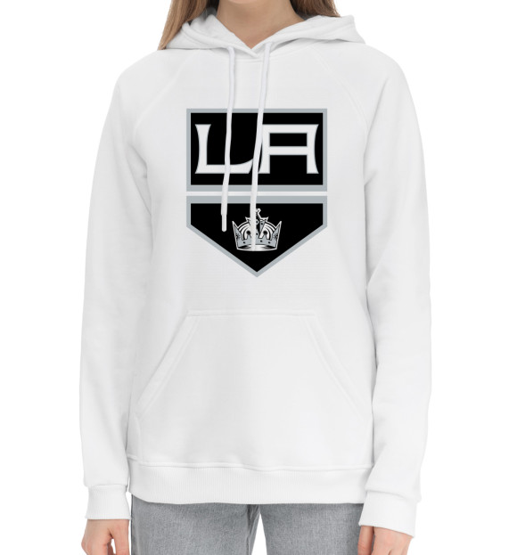 Женский хлопковый худи с изображением Los Angeles Kings цвета Белый
