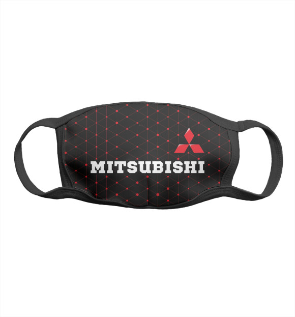 Маска тканевая с изображением Митсубиси | Mitsubishi цвета Белый