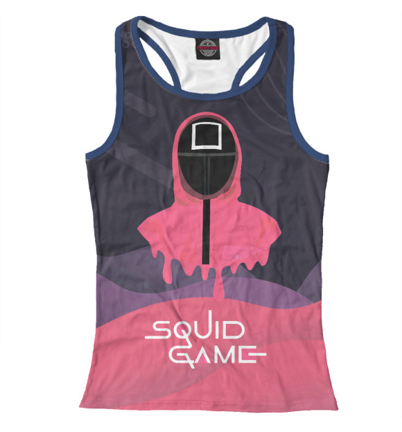 Женская майка-борцовка с изображением Игра в кальмара цвета Белый