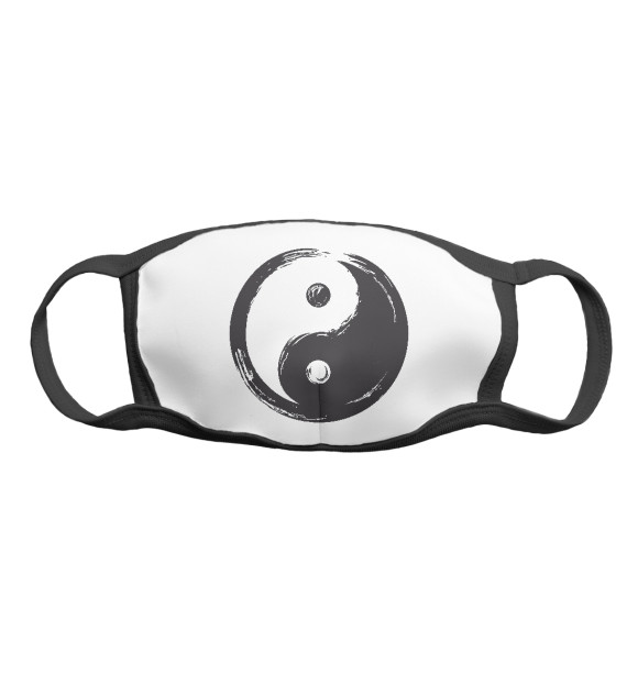Маска тканевая с притом Инь Ян цвета Белый Маска тканевая с изображением Инь Ян цвета Белый