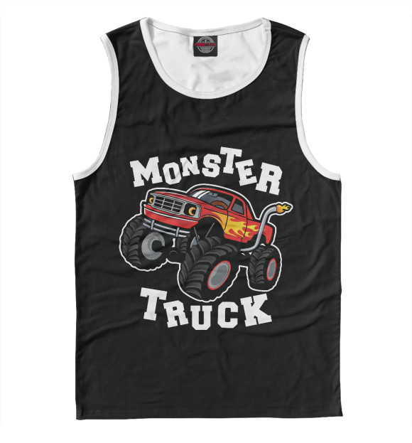 Майка для мальчика с изображением Monster truck цвета Белый