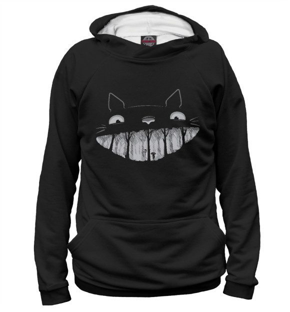 Женское худи с изображением Smiling Totoro цвета Белый