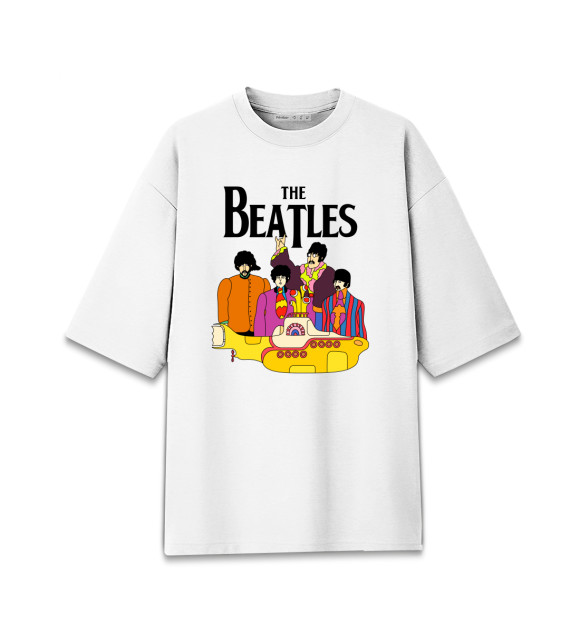 Мужская футболка оверсайз с изображением The Beatles цвета Белый