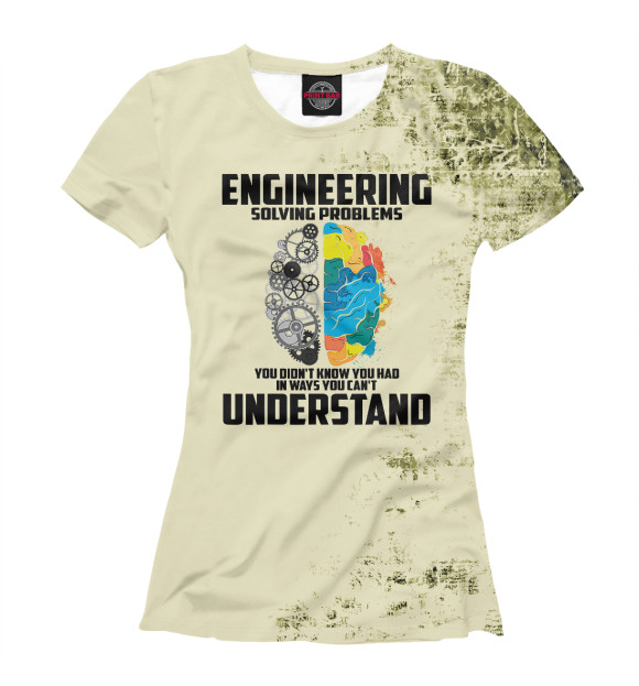 Женская футболка с изображением Cool Engineering Definition цвета Белый