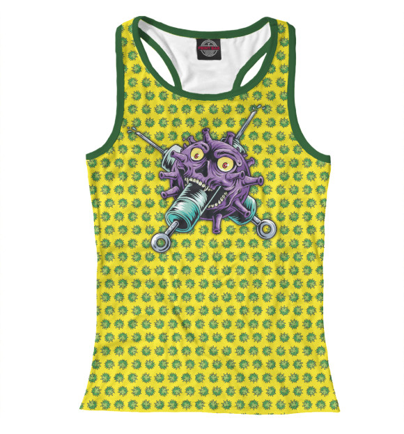 Женская майка-борцовка с изображением Вакцина цвета Белый