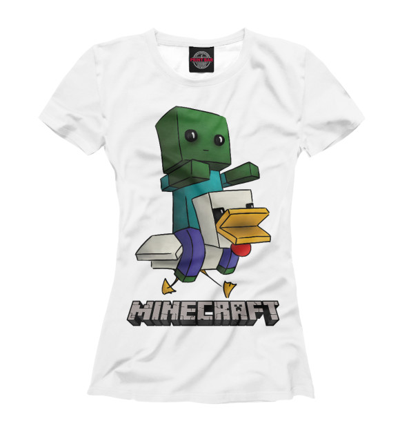 Футболка для девочек с изображением Minecraft цвета Белый