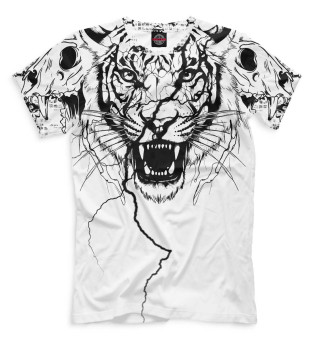 Мужская футболка Тигр на белом фоне