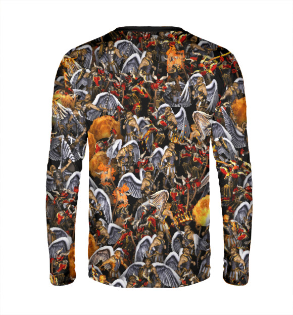 Мужской лонгслив с изображением Ангелы и демоны цвета Белый