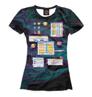 Женская футболка Программные окна тёмный фон