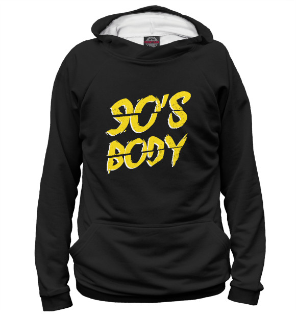 Мужское худи с изображением 90s Body цвета Белый