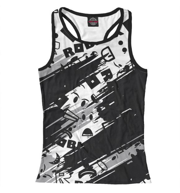 Женская майка-борцовка с изображением Roblox цвета Белый