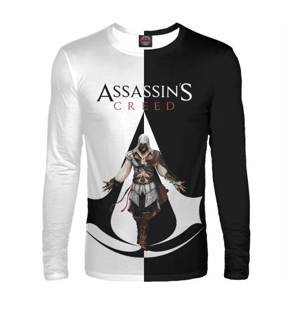 Мужской лонгслив с изображением Assassin's Creed цвета Белый
