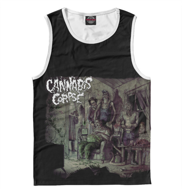 Майка для мальчика с изображением Cannabis corpse цвета Белый