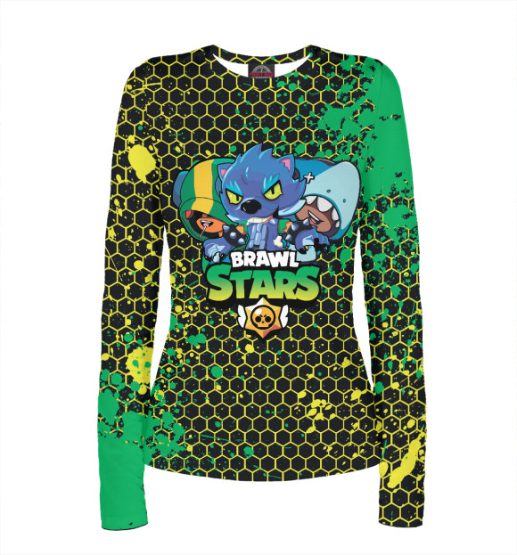 Женский лонгслив с изображением Brawl Stars цвета Белый