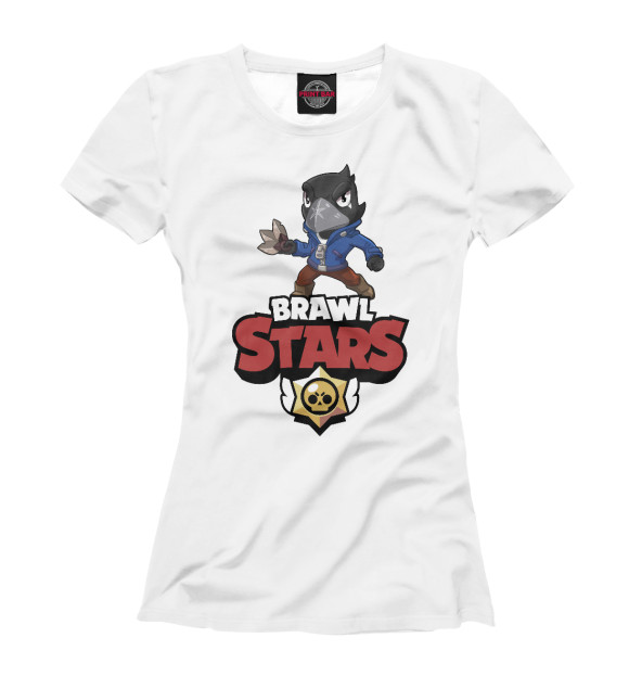Футболка для девочек с изображением Brawl Stars - Crow цвета Белый