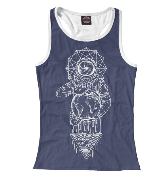 Женская майка-борцовка с изображением Космос цвета Белый