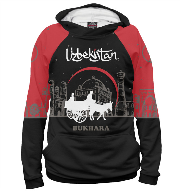 Мужское худи с изображением Узбекистан Бухара цвета Белый