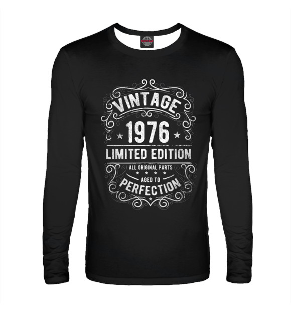 Мужской лонгслив с изображением Vintage 1976 цвета Белый