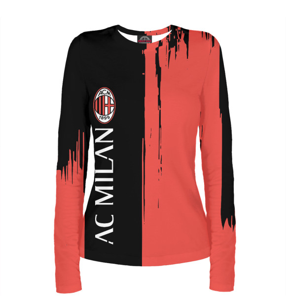Женский лонгслив с изображением AC Milan цвета Белый