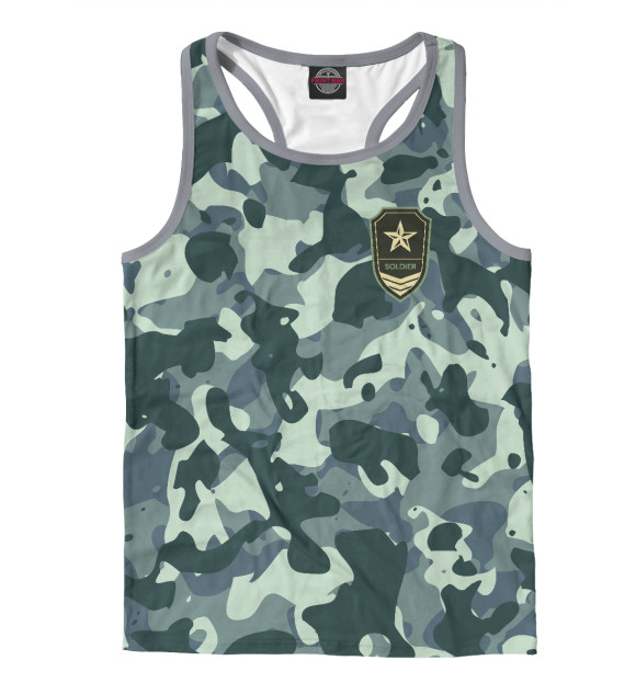 Мужская майка-борцовка с притом Soldier цвета Белый Мужская майка-борцовка с изображением Soldier цвета Белый