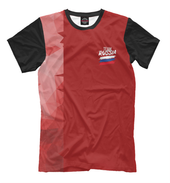 Мужская футболка с изображением Русская команда цвета Белый
