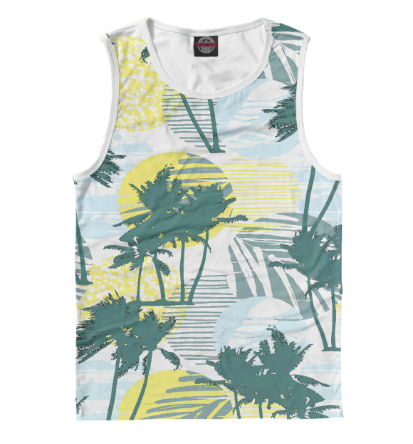 Мужская майка с изображением Гавайское лето цвета Белый