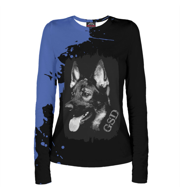 Женский лонгслив с изображением German Shepherd Dog - GSD цвета Белый