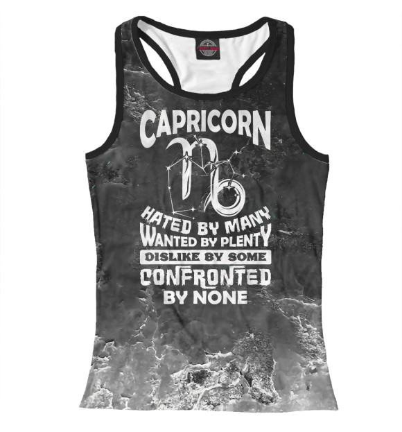 Женская майка-борцовка с изображением Capricorn Hated By Many цвета Белый