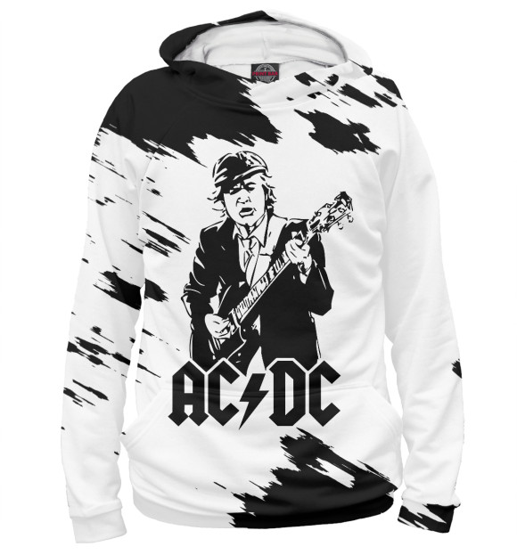 Женское худи с изображением AC/DC цвета Белый