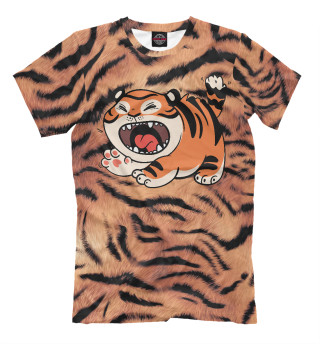 Мужская футболка Рычащий тигр