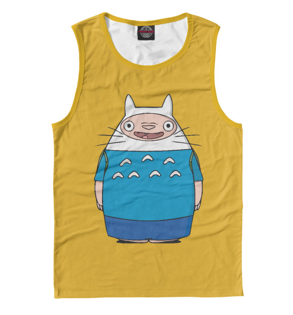 Мужская майка с притом Totoro Time цвета Белый Мужская майка с изображением Totoro Time цвета Белый