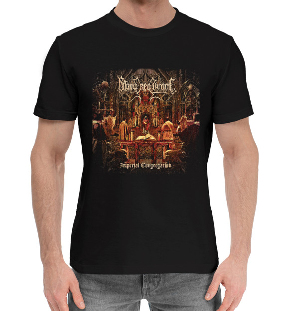 Мужская хлопковая футболка с изображением Blood red throne цвета Черный