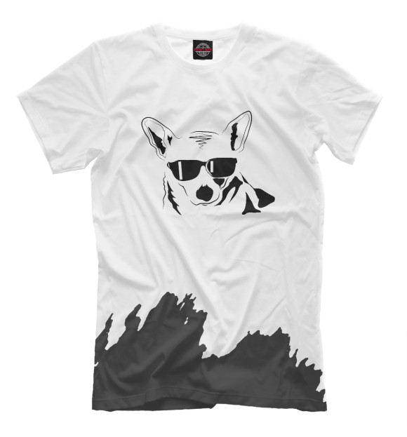 Футболка для мальчиков с изображением Cool Corgi цвета Белый