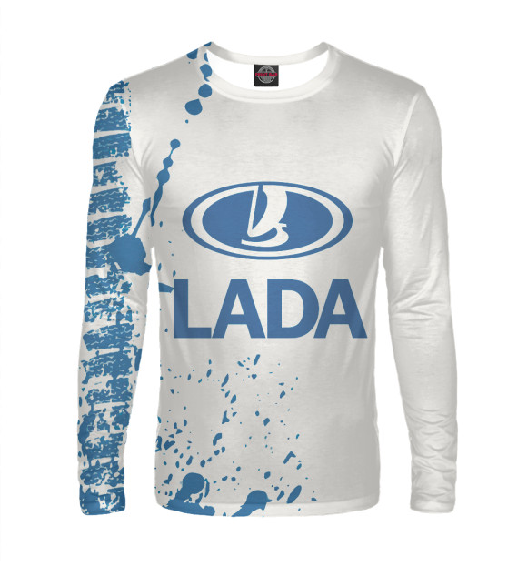 Мужской лонгслив с изображением Lada цвета Белый