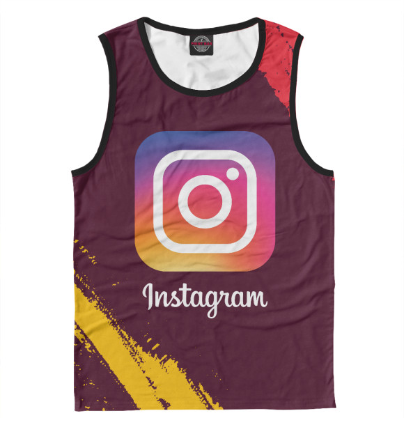 Мужская майка с изображением Instagram / Инстаграм цвета Белый