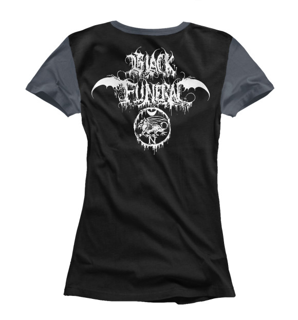 Женская футболка с изображением Black funeral цвета Белый